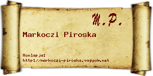 Markoczi Piroska névjegykártya
